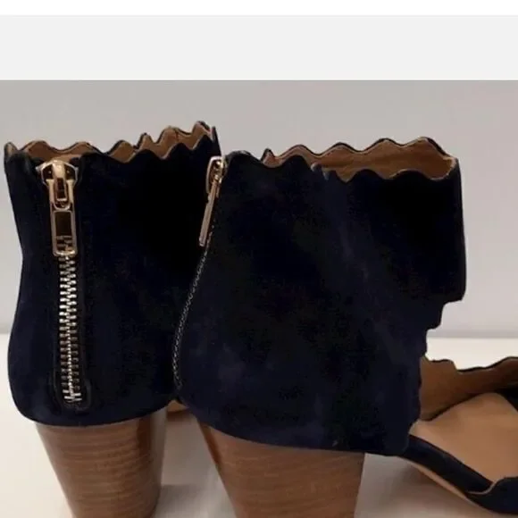 Anthropologie navy scalloped Shooties   - Picture 4 of 7
